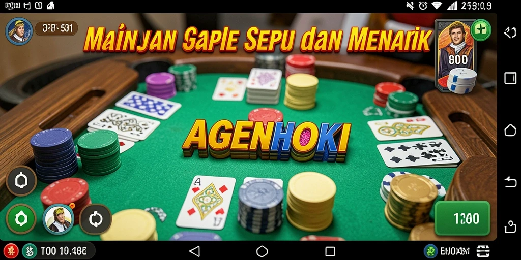Screenshot utama AGENHOKI menampilkan visual permainan Gaple yang menarik.