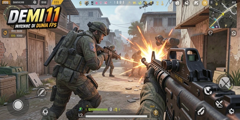 Gameplay DEMI11 yang dinamis dan mendebarkan saat bertempur.