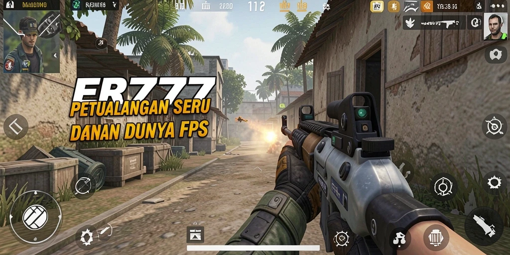 Tampilan utama gameplay ER777 dengan aksi tembak-menembak yang intens.