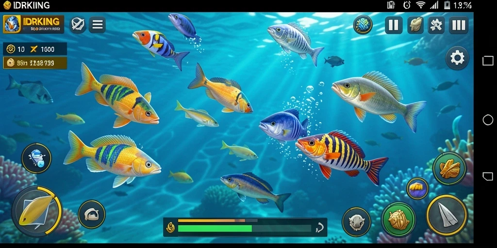 Tampilan gameplay seru dari IDRKING saat menembak ikan.