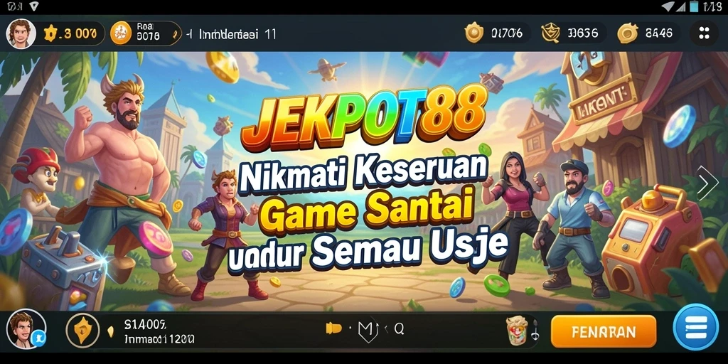 Tangkapan layar utama JEKPOT88 menampilkan aksi seru dalam gameplay Casual.
