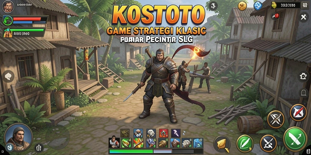 Tampilan gameplay yang seru dalam KOSTOTO dengan aksi strategi yang dinamis.
