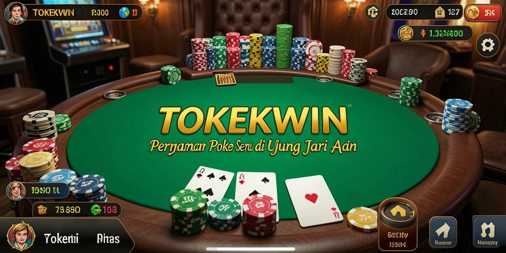 Tangkapan layar gameplay TOKEKWIN menampilkan aksi poker seru.